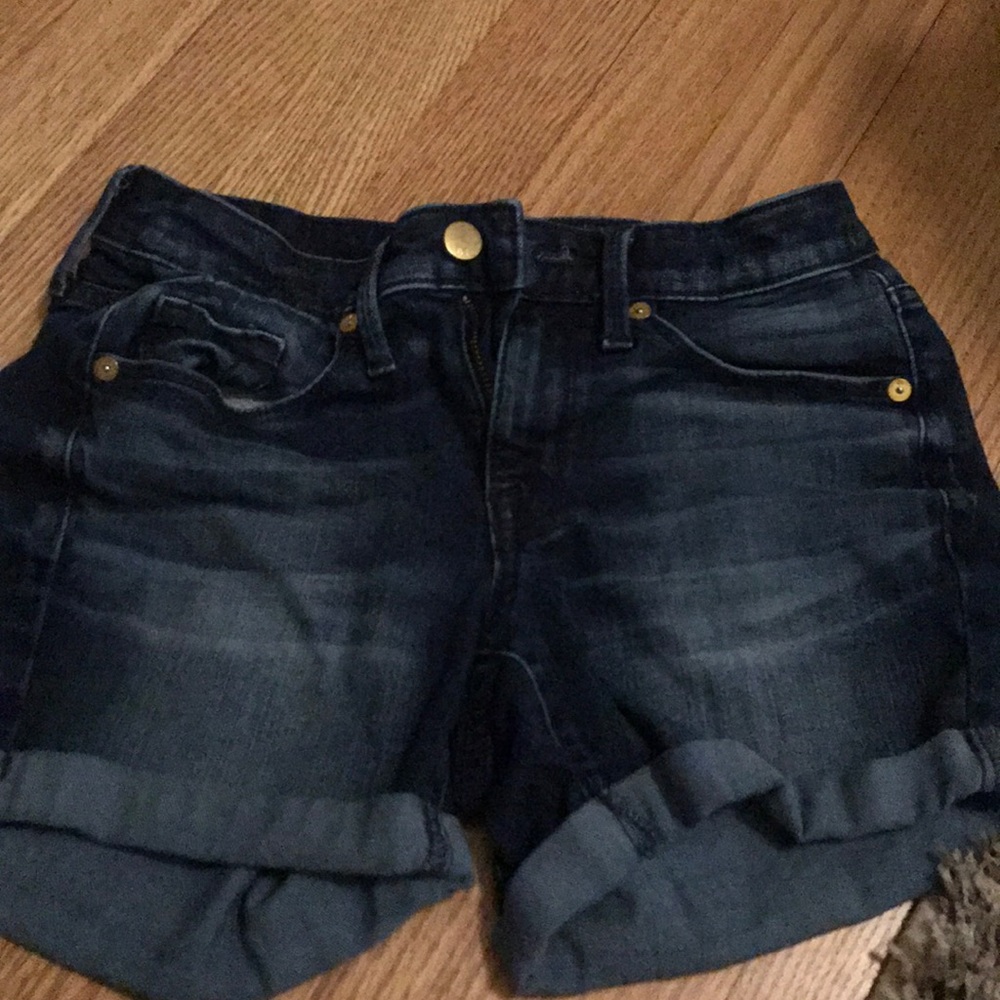 Dark wash jean shorts